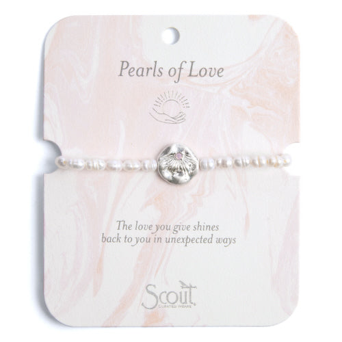 SCOUT PEARL BRACELET-LOVE/SILVER