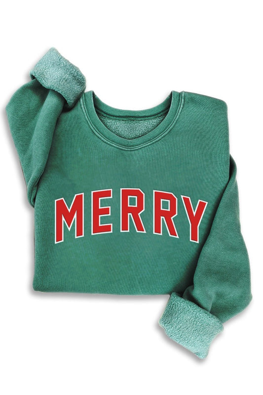 MERRY PUFF PRINT SWEATSHIRT/GREEN