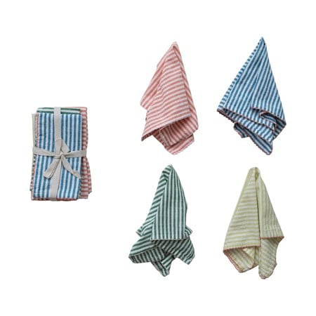 SET OF 4 WOVEN COTON STRIPED NAPKINS