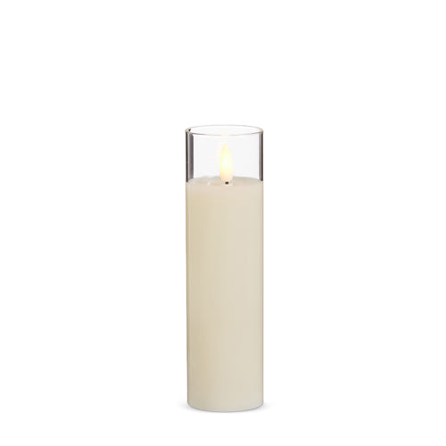 RAZ CLEAR IVORY PILLAR CANDLE 2X7