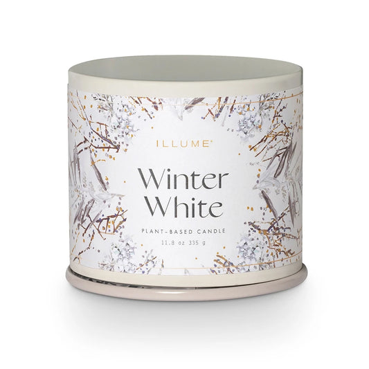 WINTER WHITE VANITY TIN CANDLE- 11.8 OZ