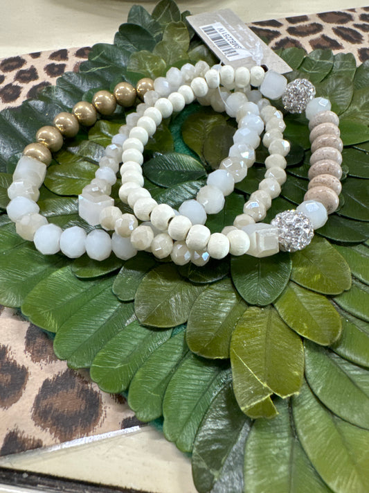 SET OF 3 GARDEN PARTY BRACELETS-IVORY