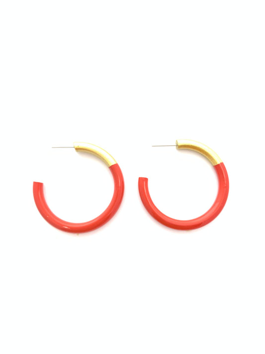 ACCESSORY JANE LIZ MED HOOPS TOMATO RED