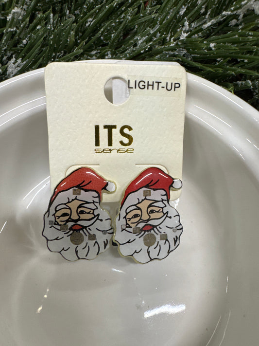 LIGHT UP SANTA EARRINGS