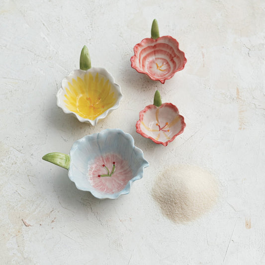 STONEWARE FLOWER MEASURING CUPS