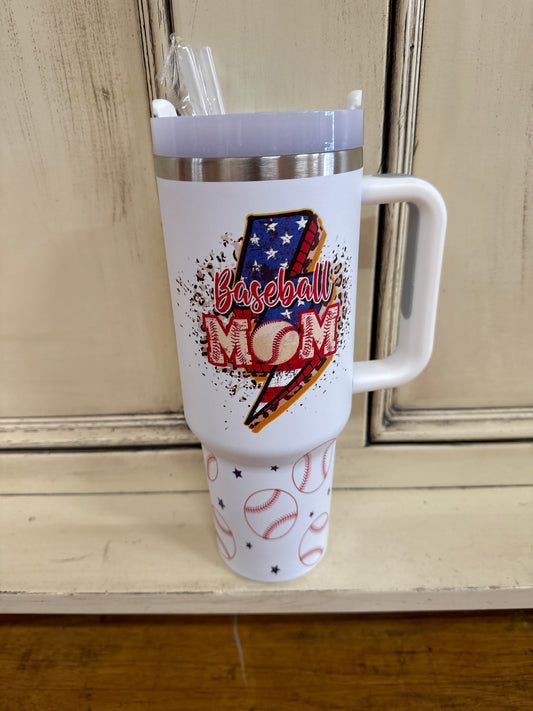 BASEBALL MOM CUP W/HANDLE 40oz