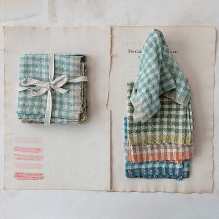 WOVEN SET OF 4 LINEN NAPKINS