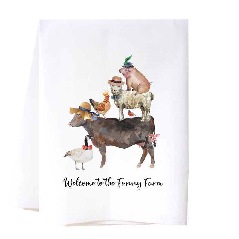 COTTON TEA TOWEL-FUNNY FARM