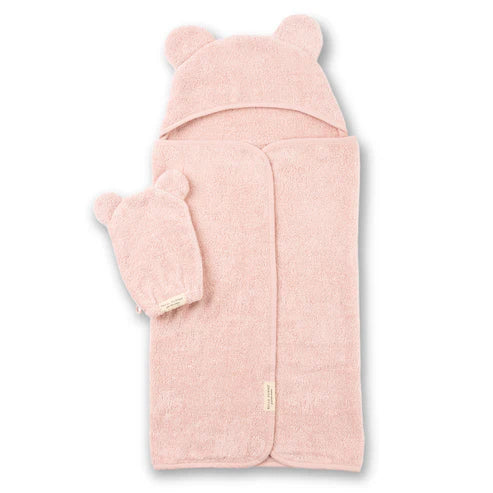 BELLA TUNNO- HOODED TOWEL WASH MITT SET-BLUSH