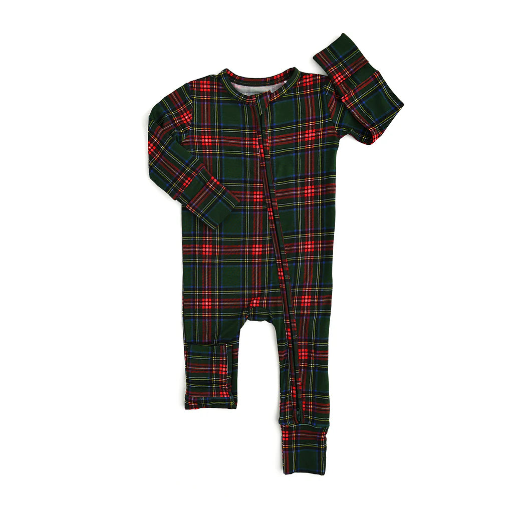 GIGI & MAX ZIP FOOTIE-KANE TARTAN