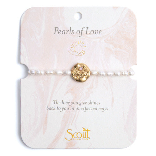 SCOUT PEARL BRACELET-LOVE/GOLD