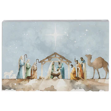 WATERCOLOR NATIVITY SCENE BLOCK