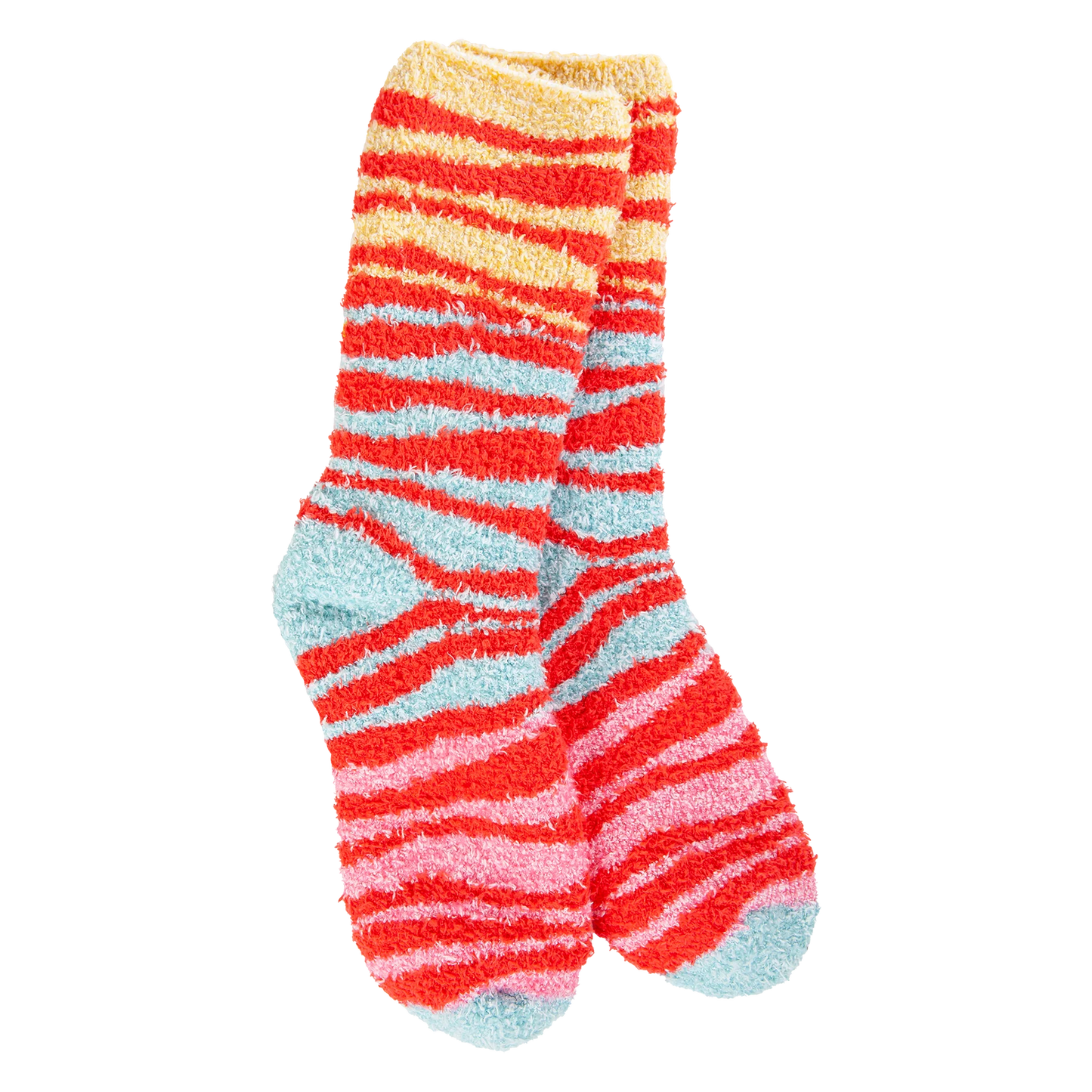 WORLDS SOFTEST SOCK-ORANGE-MULTI ZEBRA