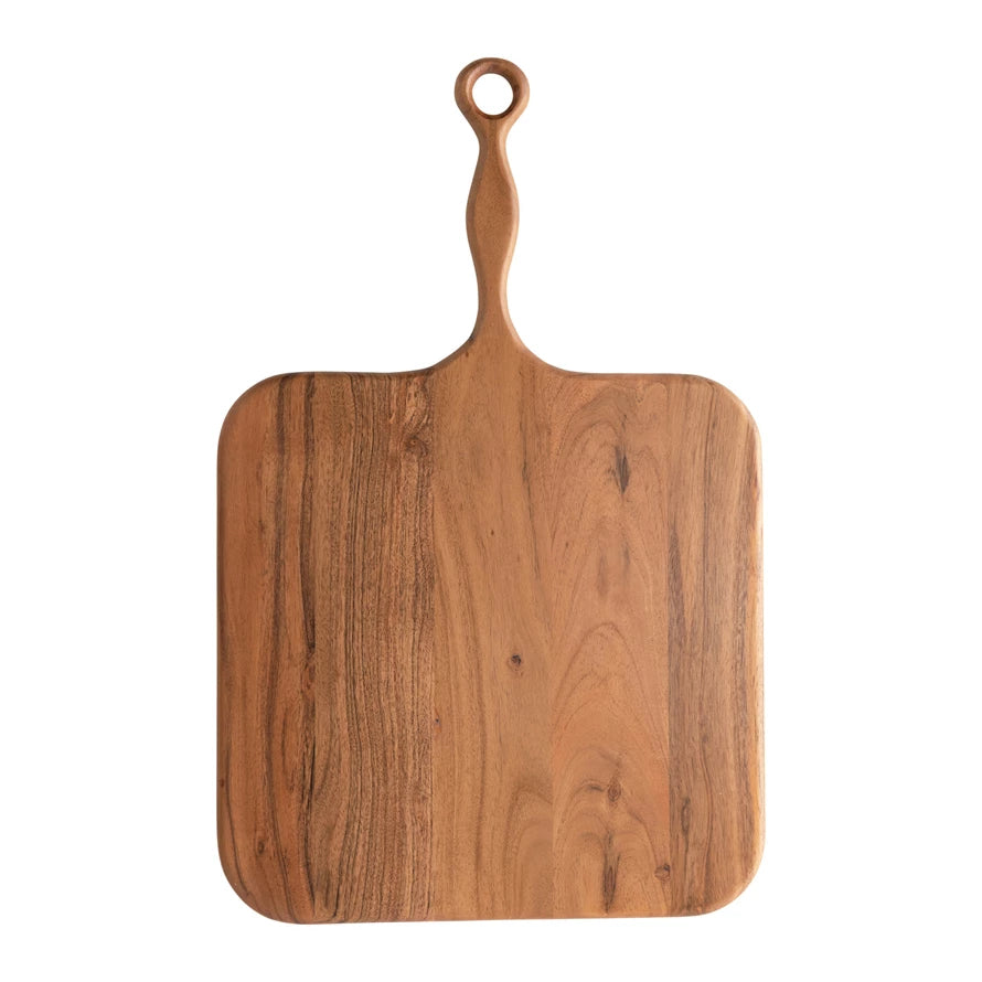 ACACIA WOOD CHEESE/CUTTING BOARD W/HANDL