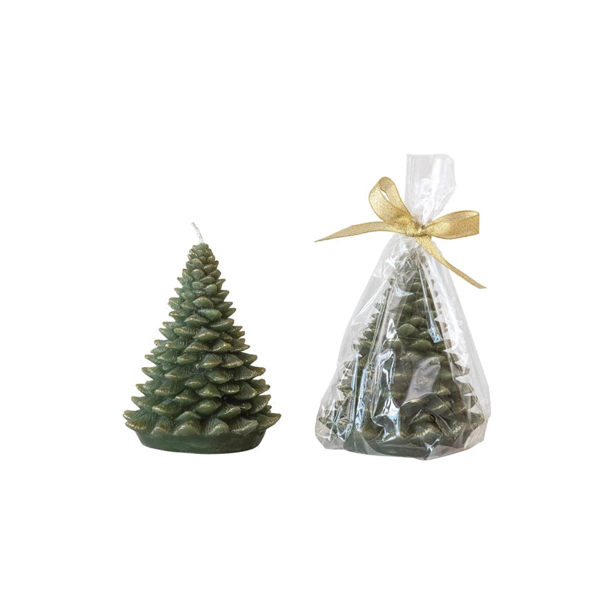 3 3/4" x 5" UNSCENTED TREE SHAPED CANDLE