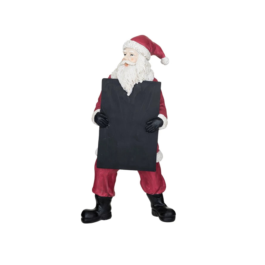 6 1/3" x 13 1/2" RESIN SANTA W/CHALKBOARD