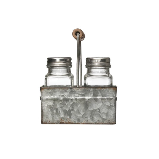 SALT & PEPPER GALVENIZED CADDY