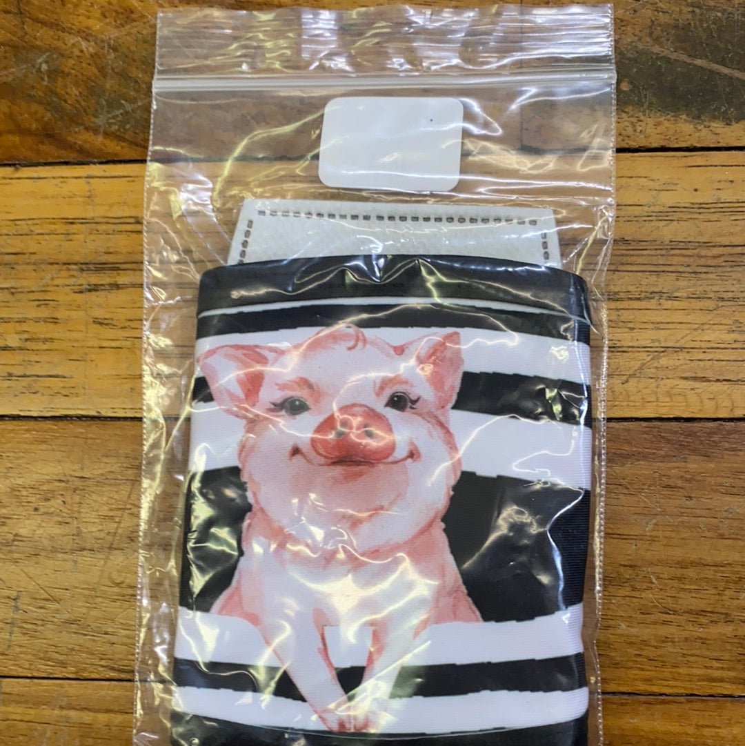 PRINTED MASK W/FILTER/PIG STRIPES