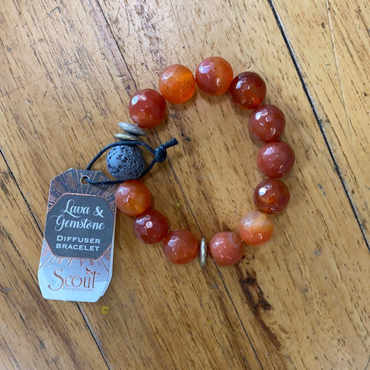 SCOUT LAVA&GEMSTONE BRACE/AMBER AGATE